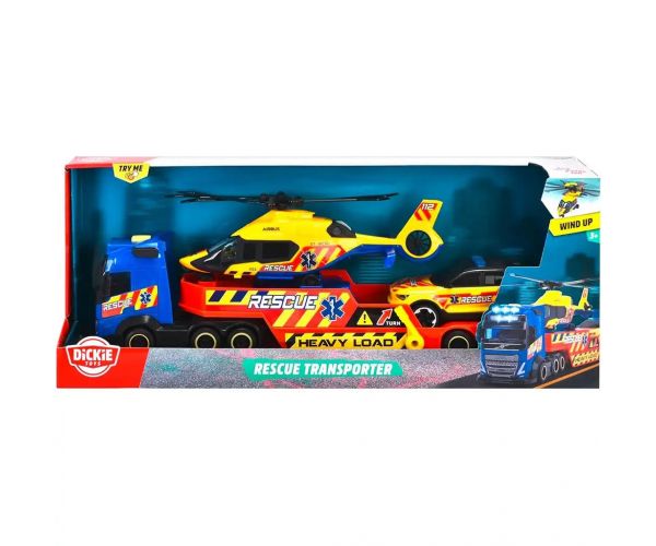Mentő kamion helikopterrel és autóval - Dickie Toys