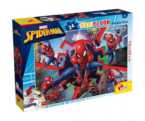 Pókember 2 az 1-ben maxi 24db-os puzzle és színező 70x50cm - Lisciani