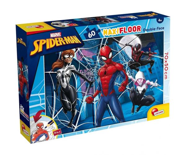Pókember 2 az 1-ben maxi 60db-os puzzle és színező 70x50cm - Lisciani