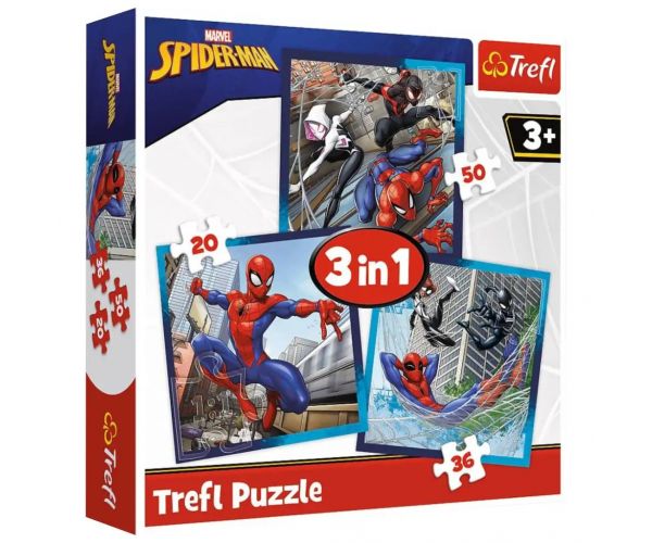 Pókember 3 az 1-ben 50-36-20db-os puzzle - Trefl