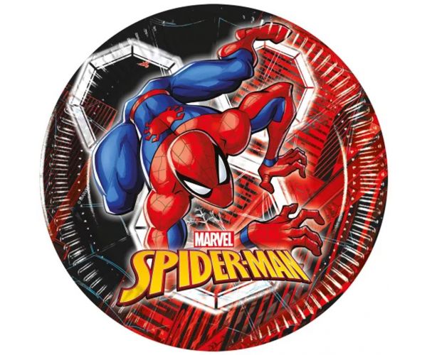 Pókember papírtányér 8db-os szett 20cm