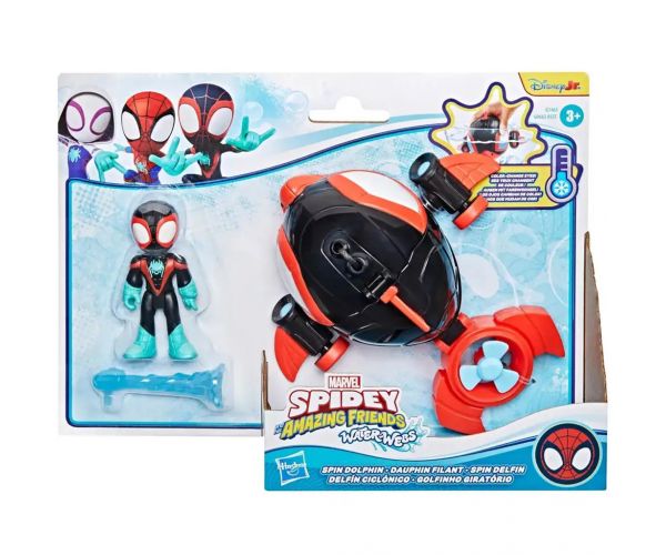 Spidey and His Amazing Friends: Waterwebs figurák és színváltós járművek - Spin Dolphin - Hasbro