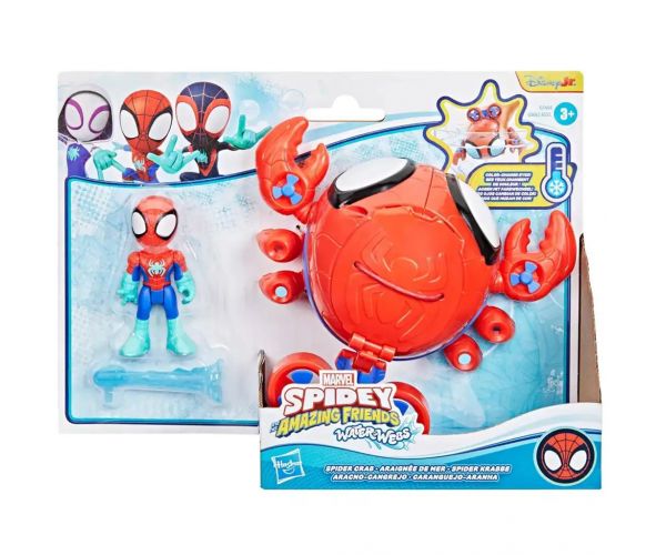 Spidey and His Amazing Friends: Waterwebs figurák és színváltós járművek - Spider Crab - Hasbro