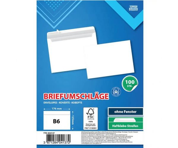 Spirit: Bijela omotnica B6 17,6x12,6cm pakiranje od 100 komada