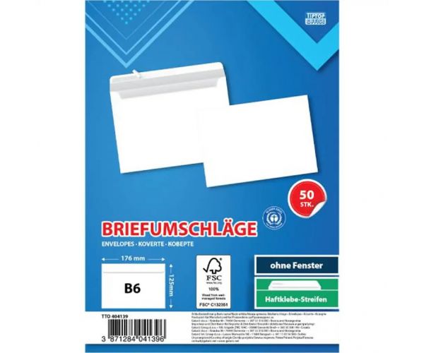 Spirit: Bijela omotnica B6 17,6x12,6cm pakiranje od 50 komada