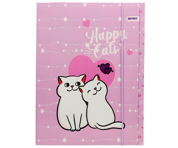 Spirit: Happy Cats ružičasta gumena mapa 600gr A/4