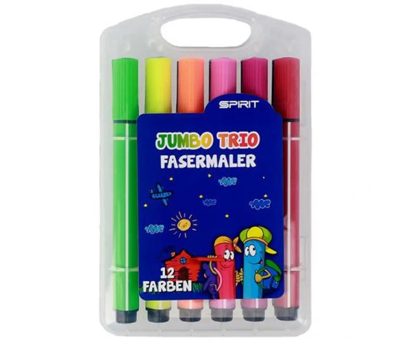 Spirit: Jumbo Trio debeli trokutasti flomasteri set od 12 komada