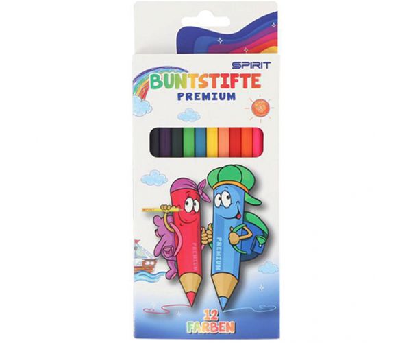 Spirit: Prémium fa hatszögletű színes ceruza 12db-os szett