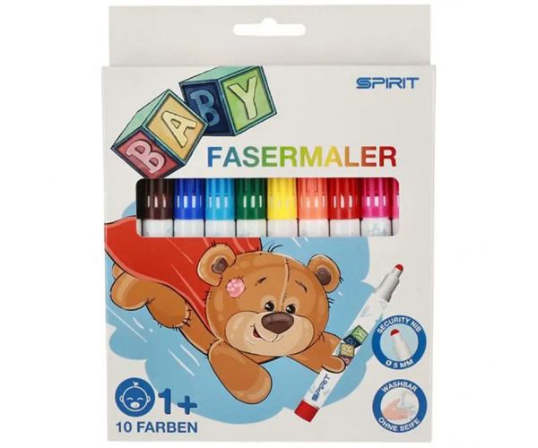 Spirit: Šareni set od 10 perivih flomastera za bebe