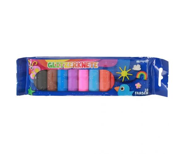 Spirit: Set modelarskih glina s šarenim šljokicama, 10 komada, 200g