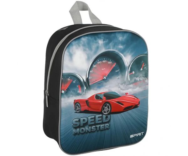 Spirit: Speed Monster crveni sportski automobil 3D uzorak vrtićki zaobljeni ruksak 30x25x12cm