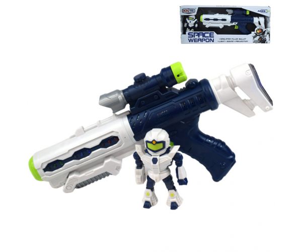 Space Weapon: Projektor svemirsko oružje sa figurom robota, svjetlom i zvuk 34cm