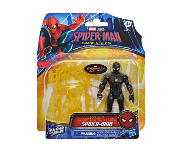 Pókember Vadonatúj nap: Pókember fekete-arany figura kiegészítőkkel 11cm – Hasbro