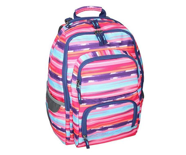 Spirit: E-Bag színes csíkos lekerekített iskolatáska, hátizsák