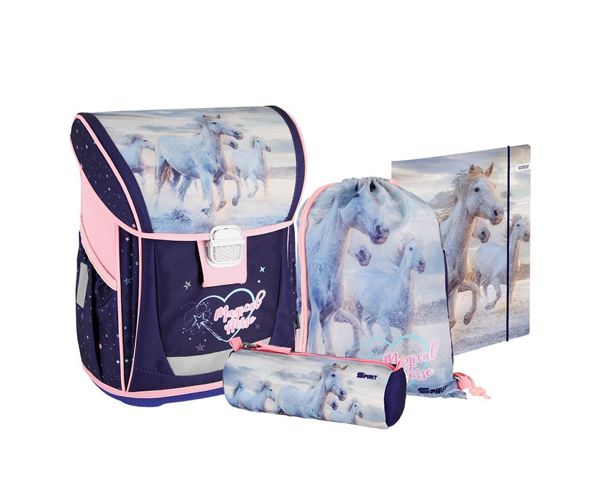 Spirit: Ergonomska školska torba Cool Magical Horse za jahanje, set ruksaka od 4 komada