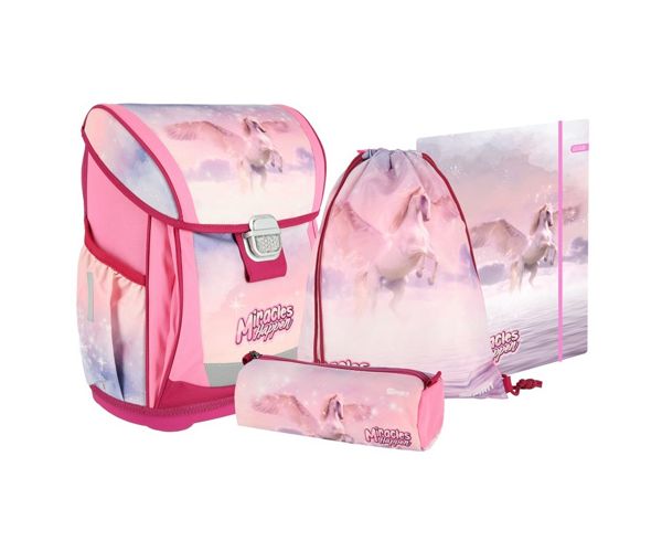 Spirit: Ergonomska školska torba Cool Pegasus uzorka, ruksak set od 4 komada