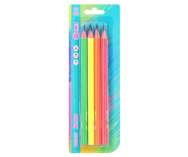 Spirit: Jumbo HB neonska grafitna olovka set 4kom