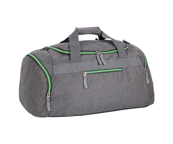 Spirit: Siva sportska torba sa neon zelenim patentnim zatvaračem 55x31x41cm
