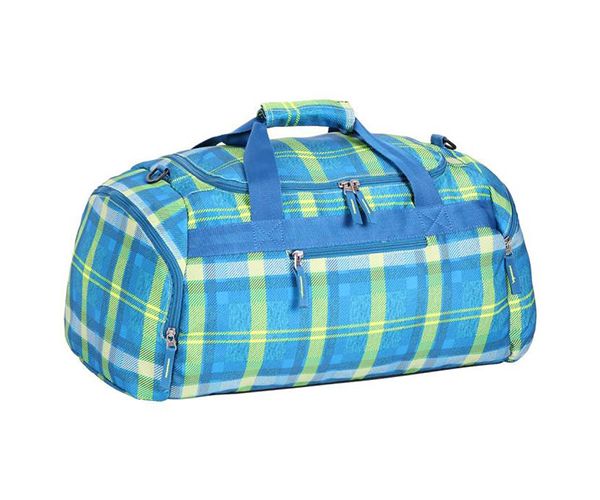 Spirit: Svjetloplava karirana sportska torba 55x31x41cm