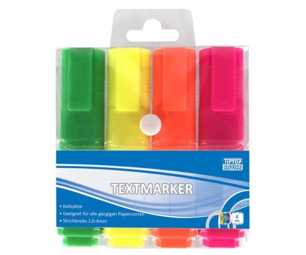Spirit: Textmarker neon 4kom za isticanje teksta 1-4mm sa izrezanim vrhom
