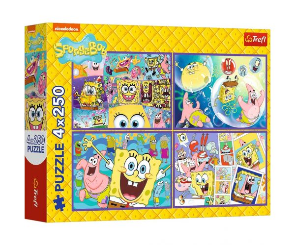 Spongyabob különös világa 4x250db-os puzzle - Trefl
