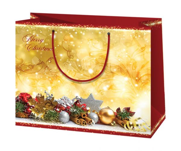 Srednja poklon vrećica s uzorkom Sretan Božić 23x10x17,8 cm