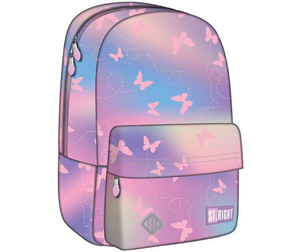 St.Right Pink butterfly ružičasta školska torba s leptirima, ruksak BP33 40x27x17 cm