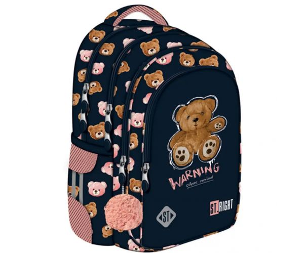 St.Right Teddy Bear školska torba s medvjedićem, ruksak BP58 40x28x18cm