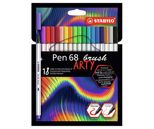 Stabilo: Pen 68 Brush ARTY set flomastera 18kom