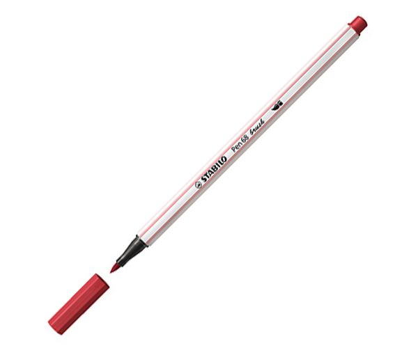 Stabilo: Pen 68 brush tamnocrveni tanki flomaster