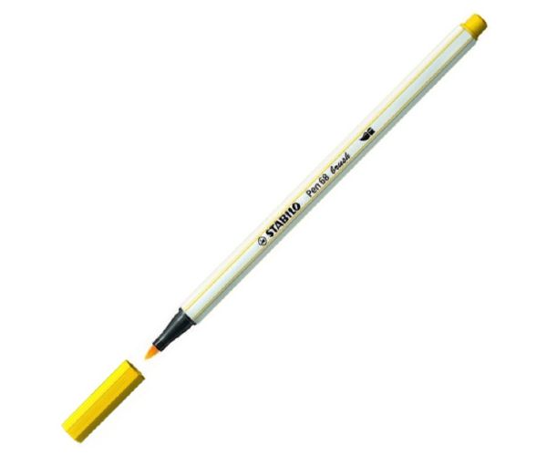 Stabilo: Pen 68 brush žuti tanki flomaster