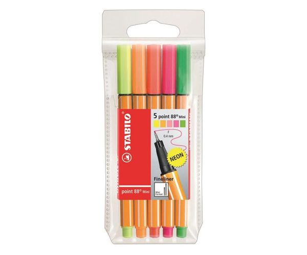 Stabilo: Point 88 Mini neon flomasteri 5kom