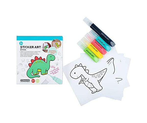 Sticker Art: Set naljepnica za bojanje dinosaura - Comansi