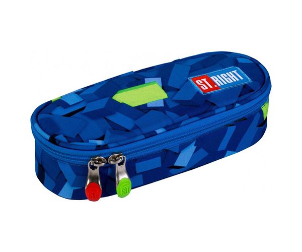 St.Right 3D Blocks plava ovalna pernica 23cm