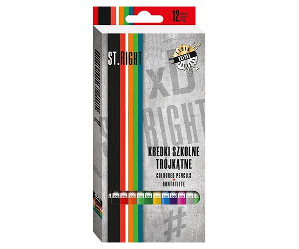 St.Right Trokutasta olovka u boji set od 12 komada