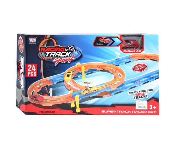Super Track Set trkaćih staza od 24 dijela sa spiralnim i vučnim automobilom 1/64