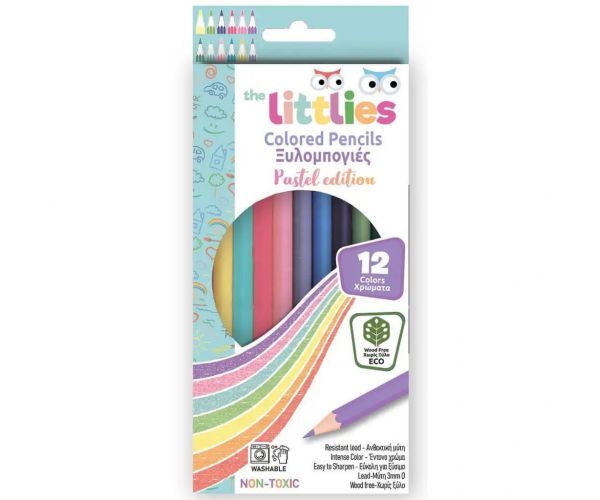 The Littlies: Set od 12 drvenih pastele bojica bez drveta