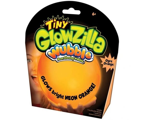 Tiny Glowzilla Wubble svjetleća neon mjehurić lopta narančaste boje 30 cm