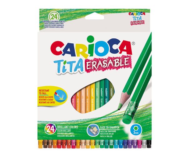 Tita drvene bojice sa gumicom 24kom - Carioca