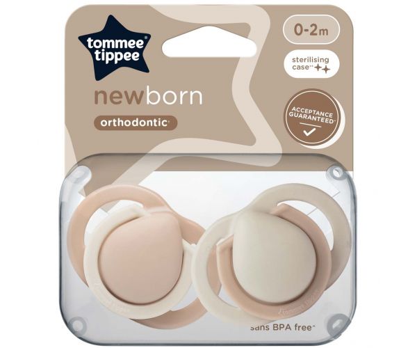 Tommee Tippee: Newborn novorođenačka duda, set od 2 komada, u više varijanti (0–2 mj.)