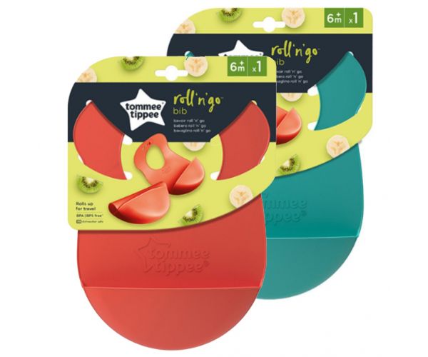Tommee Tippee: Roll'N'Go szilikon vállpántos előke több változatban