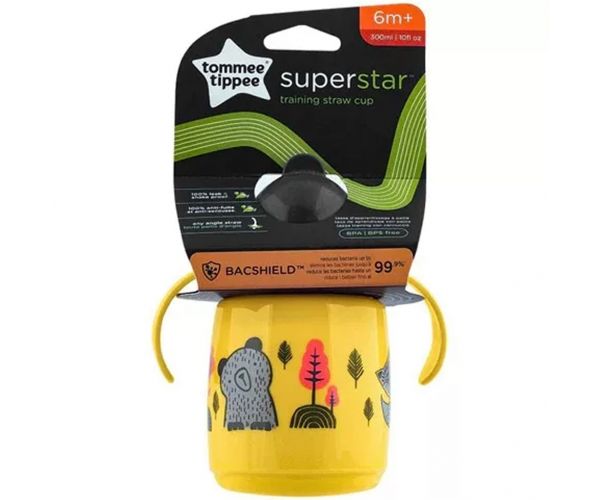 Tommee Tippee: Superstar Sárga Szívószálas Tanuló Itatópohár 300ml