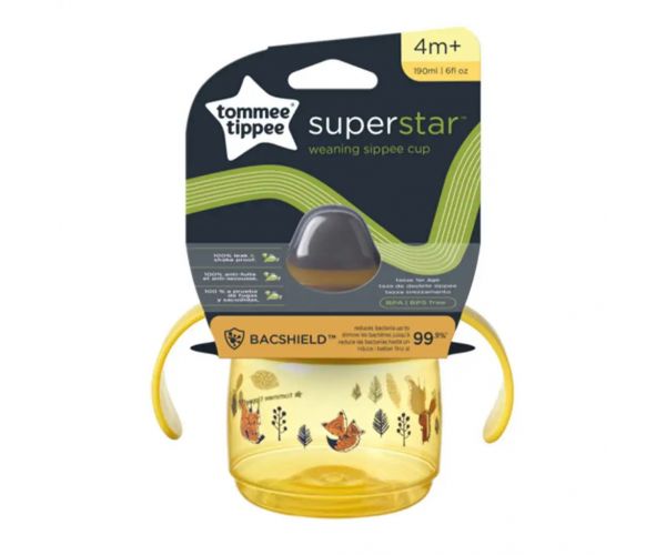 Tommee Tippee: Superstar Itatópohár sárga színben 190ml (4 hó+)