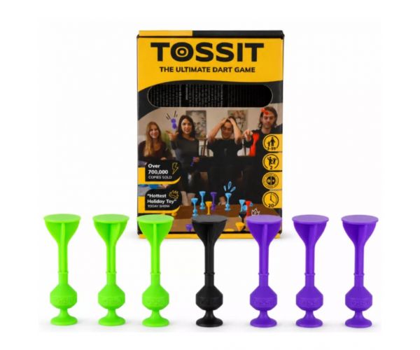 Tossit Starter Pack lila-zöld szilikon tapadókorongos darts társasjáték