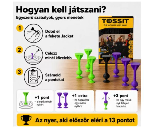 Tossit Starter Pack ljubičasto-zeleni silikonski pikado s usisnim čepovima