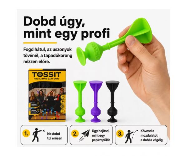 Tossit Starter Pack ljubičasto-zeleni silikonski pikado s usisnim čepovima