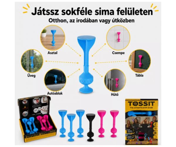 Tossit Starter Pack ružičasto-plavi silikonski pikado s usisnim čepovima (društvena igra)