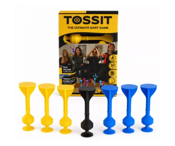 Tossit Starter Pack kék-sárga szilikon tapadókorongos darts társasjáték