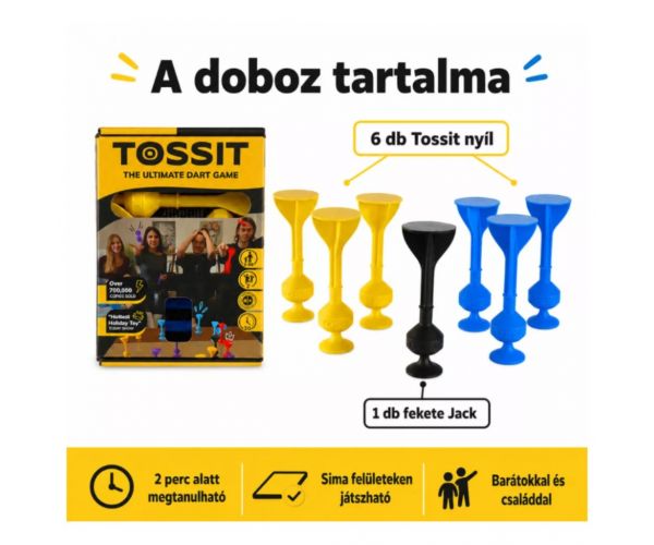 Tossit početni paket plavo-žuta silikonska društvena igra darts s usisnim čašicama