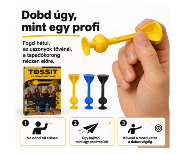 Tossit početni paket plavo-žuta silikonska društvena igra darts s usisnim čašicama